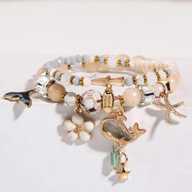 Rose Girl Heart Holiday Style Bracelet for Women