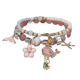 Rose Girl Heart Holiday Style Bracelet for Women