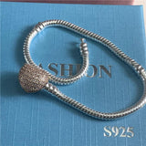 Tibetan Silver 3mm Snake Chain 925 Bracelet DIY Charms Beads Jewelry