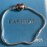 Tibetan Silver 3mm Snake Chain 925 Bracelet DIY Charms Beads Jewelry