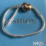Tibetan Silver 3mm Snake Chain 925 Bracelet DIY Charms Beads Jewelry
