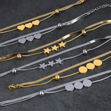 Vintage Stainless Steel Heart Pendant Bracelet for Women