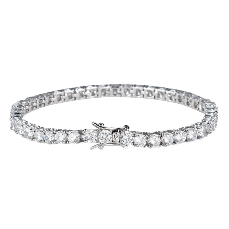 Copper Tennis Chain 4mm CZ Row Bracelet Men Women Jewelry