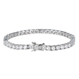 Copper Tennis Chain 4mm CZ Row Bracelet Men Women Jewelry
