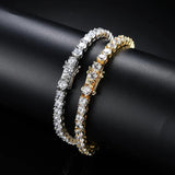 Copper Tennis Chain 4mm CZ Row Bracelet Men Women Jewelry