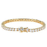 Copper Tennis Chain 4mm CZ Row Bracelet Men Women Jewelry