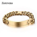 Gold Jesus Cross Stainless Steel Bracelet Men's Rock Jewelry