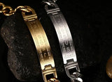 Gold Jesus Cross Stainless Steel Bracelet Men's Rock Jewelry