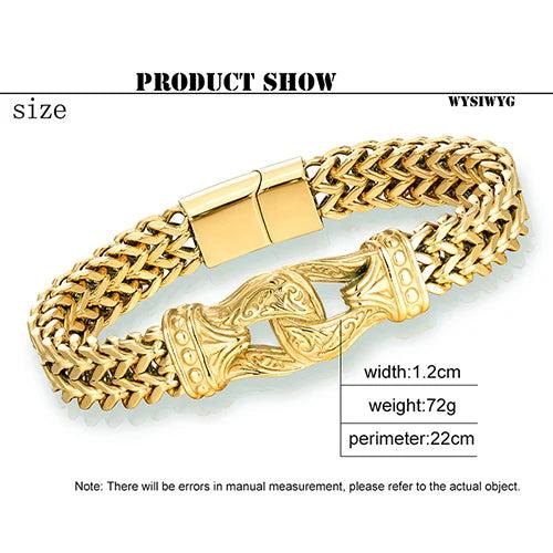 Men's Stainless Steel Link Chain Bracelet Hip Hop Jewelry