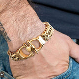 Men's Stainless Steel Link Chain Bracelet Hip Hop Jewelry