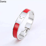 Donia Jewelry Enamel Titanium Steel Bracelet, Letter Bracelet