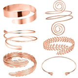 6-Piece Metal Arm Bracelet Set for Women Girls Adjustable Armlet Armband