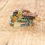 Natural Stone Bracelet Set 4pcs - African Lava