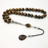 Natural Tiger Eye Stone Tasbih Islamic Prayer Beads 33 66 99 Eid Ramadan