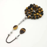Natural Tiger Eye Stone Tasbih Islamic Prayer Beads 33 66 99 Eid Ramadan
