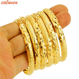 24k Ethiopian Bracelets Dubai Bangles 6Pcs/Lot