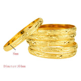 24k Ethiopian Bracelets Dubai Bangles 6Pcs/Lot