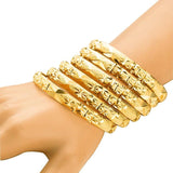 24k Ethiopian Bracelets Dubai Bangles 6Pcs/Lot