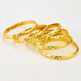 24k Ethiopian Bracelets Dubai Bangles 6Pcs/Lot