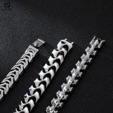High Polished Arrow Shaped Bracelet Men 22cm Stainless Steel Bike Chain