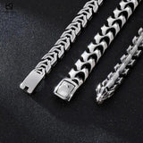 High Polished Arrow Shaped Bracelet Men 22cm Stainless Steel Bike Chain