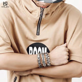 High Polished Arrow Shaped Bracelet Men 22cm Stainless Steel Bike Chain