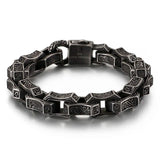 Vintage Engraving Bracelet Men Stainless Steel Cuff Punk Bangle