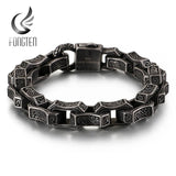 Vintage Engraving Bracelet Men Stainless Steel Cuff Punk Bangle