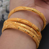 Wando 4pcs/Set 24K Dubai Wedding Bangles For Women Saudi Arab Bracelet&Bangles