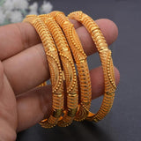 Wando 4pcs/Set 24K Dubai Wedding Bangles For Women Saudi Arab Bracelet&Bangles