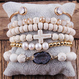 Boho Beaded Bracelet 6pc Stack Set For Women Gift