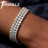 3mm-6mm CZ Tennis Bracelet Hip Hop Jewelry 1 Row CZ Charms Bracelet