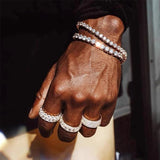 3mm-6mm CZ Tennis Bracelet Hip Hop Jewelry 1 Row CZ Charms Bracelet
