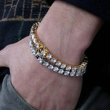 3mm-6mm CZ Tennis Bracelet Hip Hop Jewelry 1 Row CZ Charms Bracelet