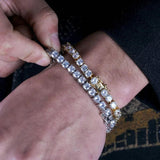 3mm-6mm CZ Tennis Bracelet Hip Hop Jewelry 1 Row CZ Charms Bracelet