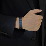 12mm Men's Stainless Steel Link Chain Bracelet Stylish Gents Wristband