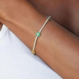 Rainbow Daisy Flower Charm Tennis Chain Bracelet