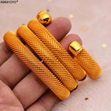 4pcs/Set 24K Dubai Cuff Bangle African Wedding Jewelry For Bangles Party