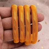 4pcs/Set 24K Dubai Cuff Bangle African Wedding Jewelry For Bangles Party
