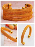 4pcs/Set 24K Dubai Cuff Bangle African Wedding Jewelry For Bangles Party