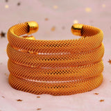 4pcs/Set 24K Dubai Cuff Bangle African Wedding Jewelry For Bangles Party