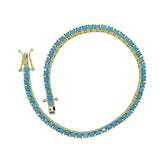 Geometric Turquoises Bracelet 3mm Stone Tennis Charm Bangle