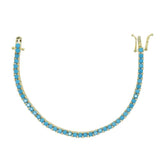 Geometric Turquoises Bracelet 3mm Stone Tennis Charm Bangle