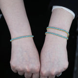 Geometric Turquoises Bracelet 3mm Stone Tennis Charm Bangle