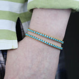 Geometric Turquoises Bracelet 3mm Stone Tennis Charm Bangle