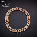 9mm Iced Cuban Link Bracelet Zircon Hip Hop Chain Bling Charms Jewelry