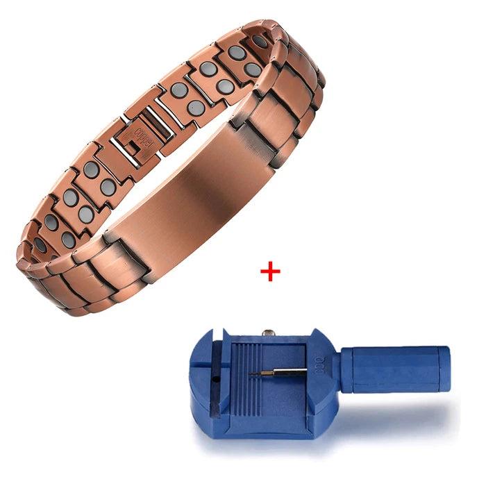 Copper Magnetic Personalized ID Name Bracelet