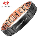Copper Magnetic Personalized ID Name Bracelet