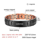 Copper Magnetic Personalized ID Name Bracelet