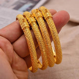 24K Bangles 4Pcs/Set Bracelet Ethiopian Bangles African Dubai Jewelry